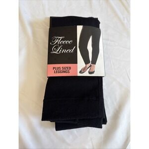 1 Pair Gold Medal  Seamless Womens Fleece Leggings Black 1XL-2XL